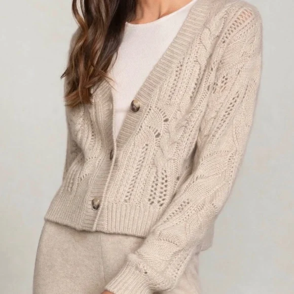 Naked Cashmere Natasha Cable Knit Cardigan, Size M - Picture 9 of 12